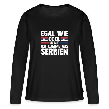 Serbe Serbe Serbie - T-shirt manches longues Premium bio Femme - noir - Devant - Julia (174cm)