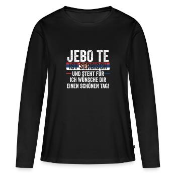Serbe Serbe Serbie - T-shirt manches longues Premium bio Femme - noir - Devant - Julia (174cm)