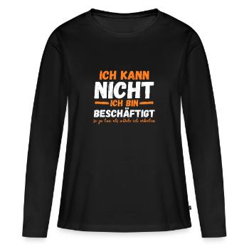 Je ne peux pas travailler, je suis occupé - T-shirt manches longues Premium bio Femme - noir - Devant - Julia (174cm)