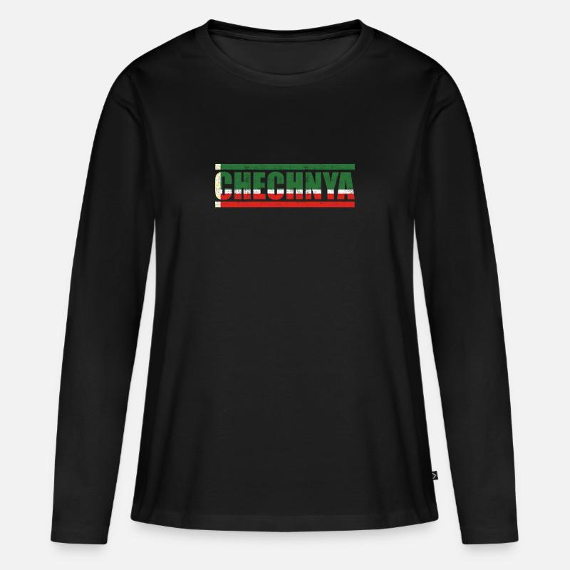 Tschetschenien - Frauen Premium Bio Langarmshirt - Schwarz