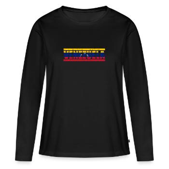 Venezuela - T-shirt manches longues Premium bio Femme - noir - Devant - Julia (174cm)