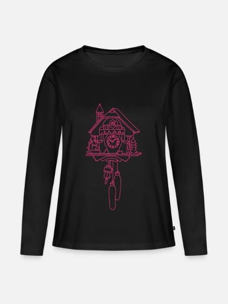 Kuckucksuhr aus dem Schwarzwald - Frauen Premium Bio Langarmshirt - Schwarz