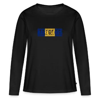 Barbade - T-shirt manches longues Premium bio Femme - noir - Devant - Julia (174cm)