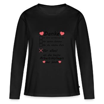Langjährige Kollegin Arbeitskollgin verabschieden - Frauen Premium Bio Langarmshirt - Schwarz - Vorne - Julia (174cm)