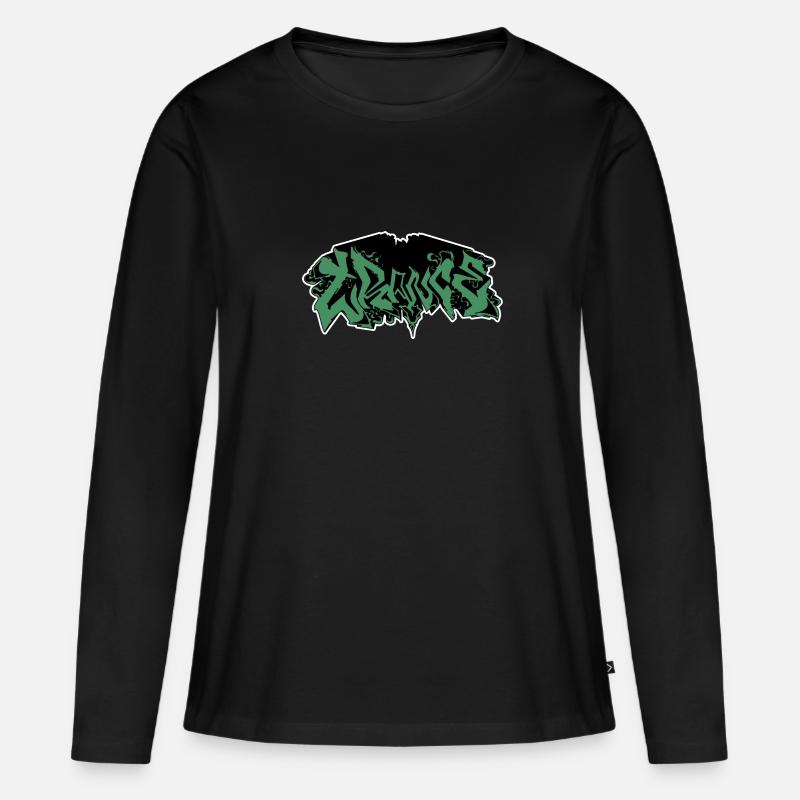 Trance - Graffiti - Frauen Premium Bio Langarmshirt - Schwarz