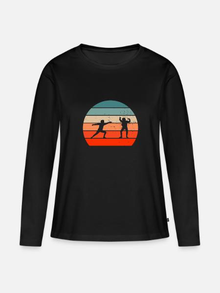 Fechten Geschenkidee für Fechter - Frauen Premium Bio Langarmshirt - Schwarz