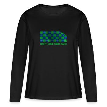 Nicht ohne meine Karo - Geschenk - Frauen Premium Bio Langarmshirt - Schwarz - Vorne - Julia (174cm)