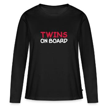 Zwillinge - Frauen Premium Bio Langarmshirt - Schwarz - Vorne - Julia (174cm)