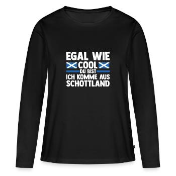 Ecossais Ecosse Ecosse Ecosse - T-shirt manches longues Premium bio Femme - noir - Devant - Julia (174cm)