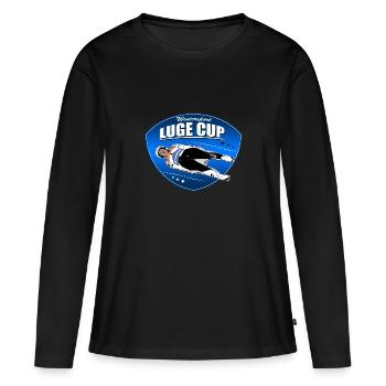 Rennrodeln - Rodeln - Rennrodler - Schlittenrennen - Frauen Premium Bio Langarmshirt - Schwarz - Vorne - Julia (174cm)