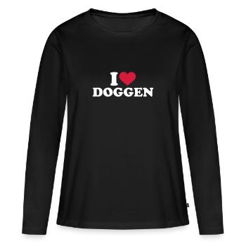 Dogge - Frauen Premium Bio Langarmshirt - Schwarz - Vorne - Julia (174cm)