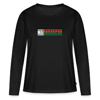 Madagascar - T-shirt manches longues Premium bio Femme - noir - Devant - Julia (174cm)