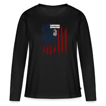Vétéran - Vétéran - T-shirt manches longues Premium bio Femme - noir - Devant - Julia (174cm)