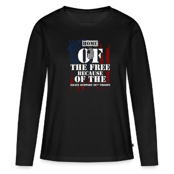 Home Of The Free Because Of The... - Frauen Premium Bio Langarmshirt - Schwarz - Vorne - Julia (174cm)