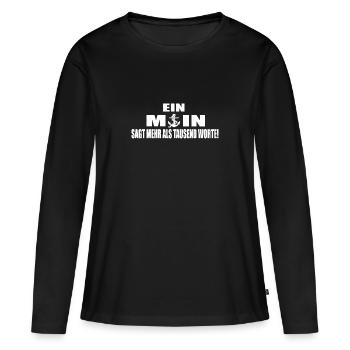 Moin - Frauen Premium Bio Langarmshirt - Schwarz - Vorne - Julia (174cm)