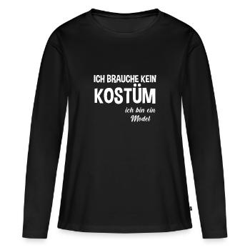 Carnaval de Jecken Carnaval - T-shirt manches longues Premium bio Femme - noir - Devant - Julia (174cm)