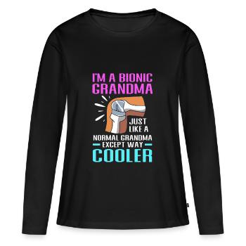 Chirurgie du genou Chirurgie du genou - T-shirt manches longues Premium bio Femme - noir - Devant - Julia (174cm)