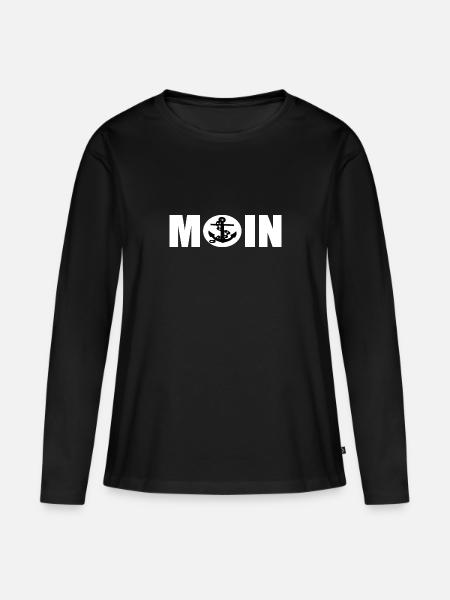Moin - Frauen Premium Bio Langarmshirt - Schwarz