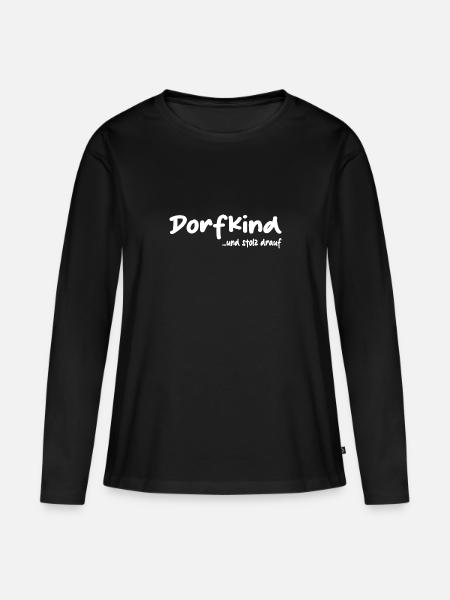 Dorfkind - Frauen Premium Bio Langarmshirt - Schwarz