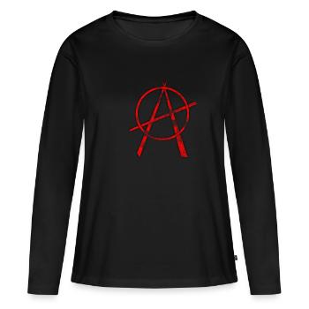 Anarchy A, Anarchy, Punk Shirt - Women's Premium Organic Long Sleeve Shirt - black - Front - Julia (174cm)