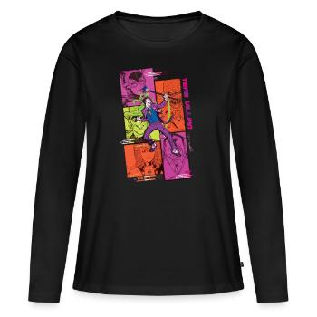 Batman Team Villain Avec Joker Et Comic Design - T-shirt manches longues Premium bio Femme - noir - Devant - Julia (174cm)