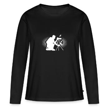 Fotograf - Frauen Premium Bio Langarmshirt - Schwarz - Vorne - Julia (174cm)