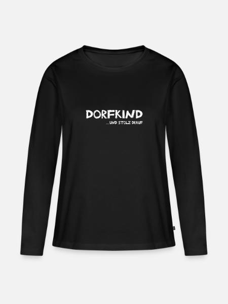 Dorfkind - Frauen Premium Bio Langarmshirt - Schwarz
