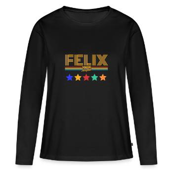 Felix - T-shirt manches longues Premium bio Femme - noir - Devant - Julia (174cm)