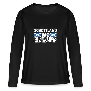 Ecossais Ecosse Ecosse Ecosse - T-shirt manches longues Premium bio Femme - noir - Devant - Julia (174cm)