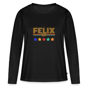 Felix - T-shirt manches longues Premium bio Femme - noir - Devant - Julia (174cm)