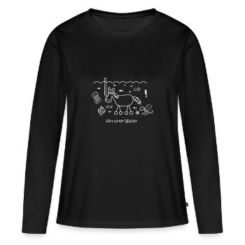 färt sous l’eau, cheval en eau profonde, plongée en apnée - T-shirt manches longues Premium bio Femme - noir - Devant - Julia (174cm)