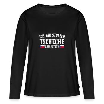 Tchèques République tchèque - T-shirt manches longues Premium bio Femme - noir - Devant - Julia (174cm)