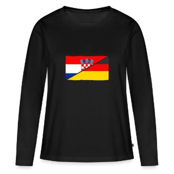Croates Croates Croates Hrvatska Allemagne Croatie - T-shirt manches longues Premium bio Femme - noir - Devant - Julia (174cm)