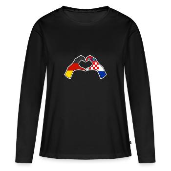 Croates Croates Croates Hrvatska Allemagne Croatie - T-shirt manches longues Premium bio Femme - noir - Devant - Julia (174cm)