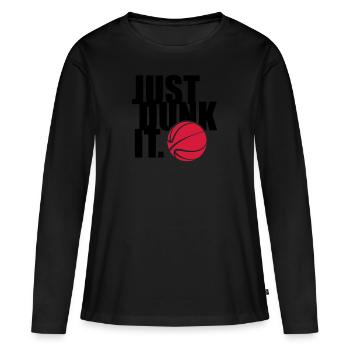 DUNK JUSTE - T-shirt manches longues Premium bio Femme - noir - Devant - Julia (174cm)
