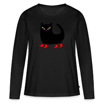 Gueule de bois avec bottes - T-shirt manches longues Premium bio Femme - noir - Devant - Julia (174cm)