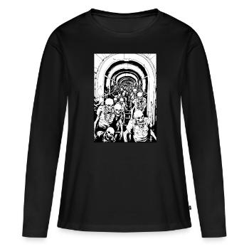 Le tunnel des collègues zombies vivants - T-shirt manches longues Premium bio Femme - noir - Devant - Julia (174cm)