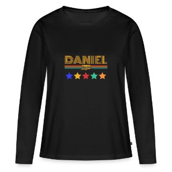 Daniel - Frauen Premium Bio Langarmshirt - Schwarz - Vorne - Julia (174cm)