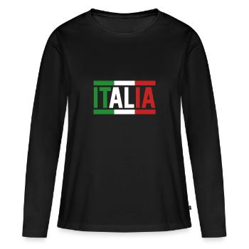 Italie Italien Italien Italie - T-shirt manches longues Premium bio Femme - noir - Devant - Julia (174cm)