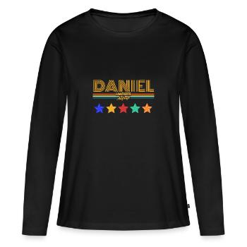 Daniel - Frauen Premium Bio Langarmshirt - Schwarz - Vorne - Julia (174cm)