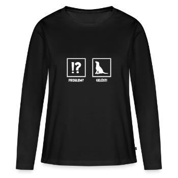 Chien Propriétaire De Chien Propriétaire De Chien Motif Chiens - T-shirt manches longues Premium bio Femme - noir - Devant - Julia (174cm)