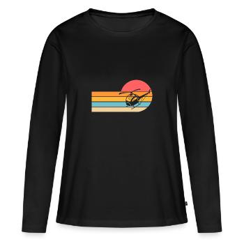 Pilote Hélicoptère Hélicoptère - T-shirt manches longues Premium bio Femme - noir - Devant - Julia (174cm)