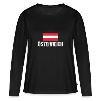 Österreicher Österreich - Frauen Premium Bio Langarmshirt - Schwarz - Vorne - Julia (174cm)