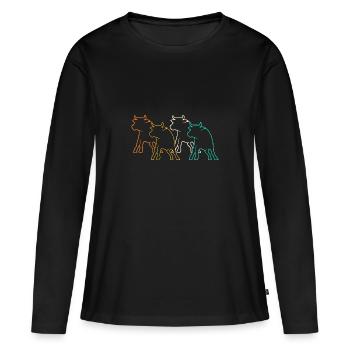 Bovins de buffle Bœufs - T-shirt manches longues Premium bio Femme - noir - Devant - Julia (174cm)