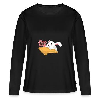 Lièvre étreinte - T-shirt manches longues Premium bio Femme - noir - Devant - Julia (174cm)