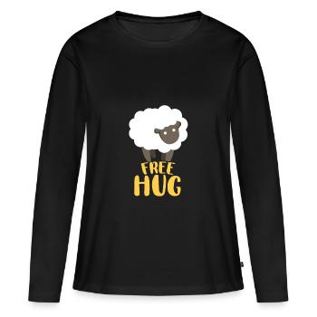 Étreinte mouton - T-shirt manches longues Premium bio Femme - noir - Devant - Julia (174cm)