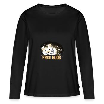 Étreinte du hérisson - T-shirt manches longues Premium bio Femme - noir - Devant - Julia (174cm)
