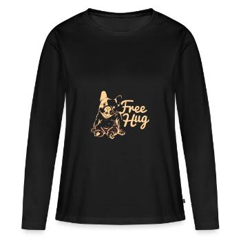 Bouledogue bouledogue - T-shirt manches longues Premium bio Femme - noir - Devant - Julia (174cm)