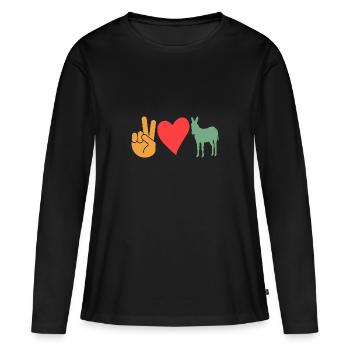 Âne - T-shirt manches longues Premium bio Femme - noir - Devant - Julia (174cm)