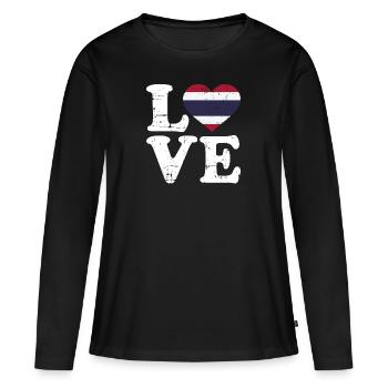 La Thaïlande - T-shirt manches longues Premium bio Femme - noir - Devant - Julia (174cm)